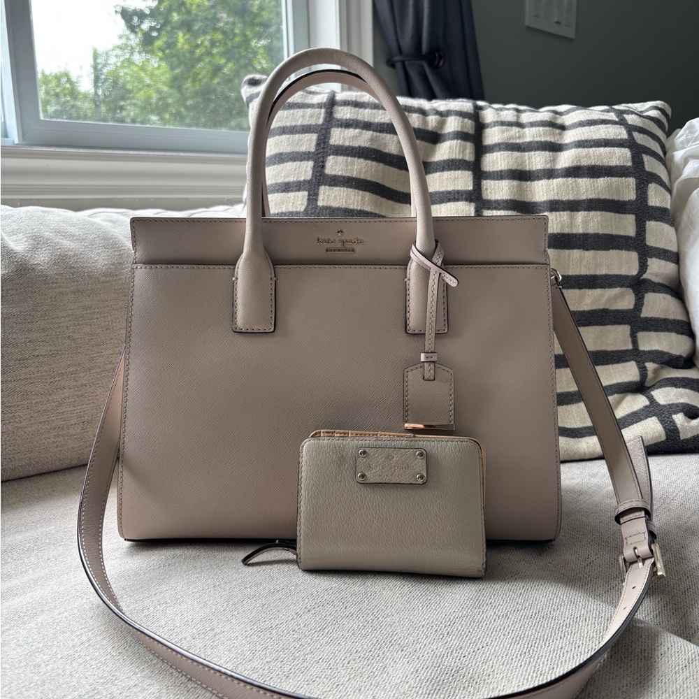 Kate Spade Taupe Candace Cameron Street Bag + Wallet